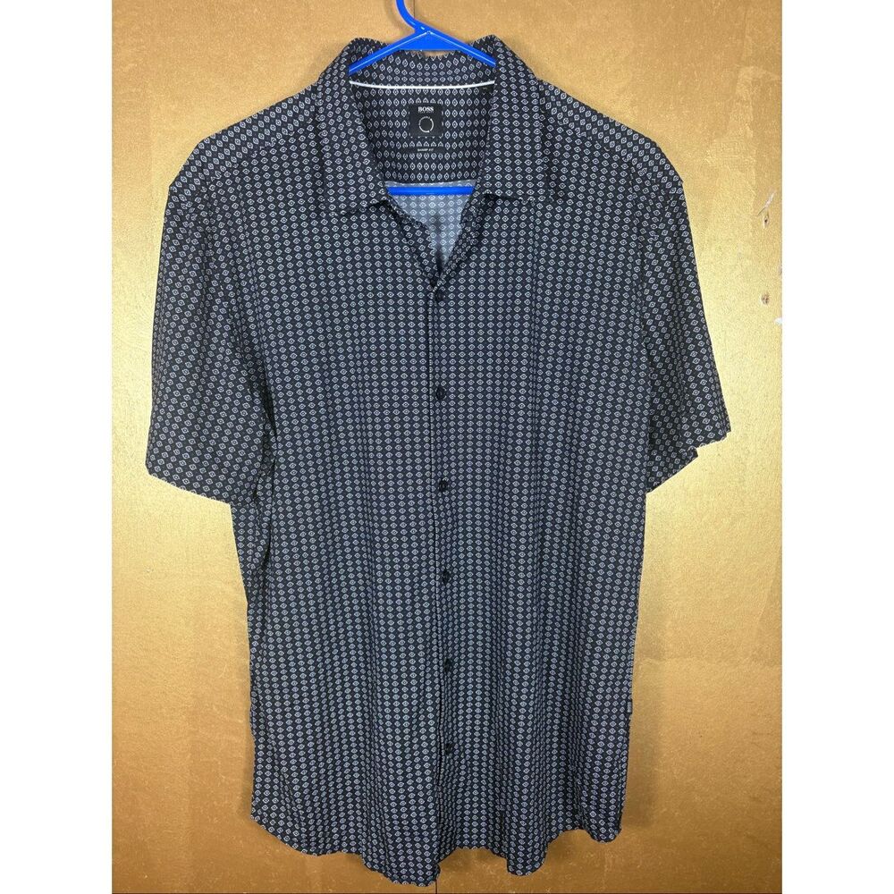 Hugo Boss mens printed polo shirt size XL sharp fit
